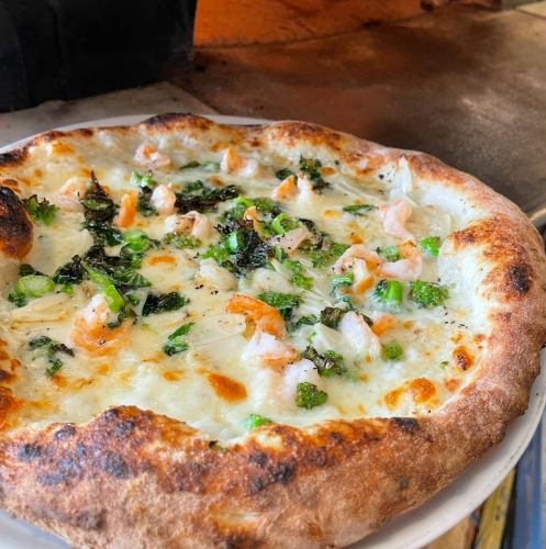 海老とジェノベーゼのpizza