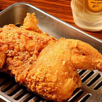 [2-hour all-you-can-drink course] Potato salad, deep-fried chicken, two skewers, motsunabe, and champon for the final dish