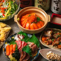 海鮮三種の土鍋飯コース 2時間飲み放題付き3500円♪