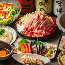 【個室確約】三元豚しゃぶしゃぶコース4000円　2時間30分飲み放題付き