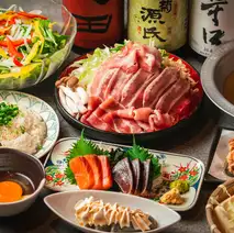 【個室確約】三元豚しゃぶしゃぶコース4000円　2時間30分飲み放題付き