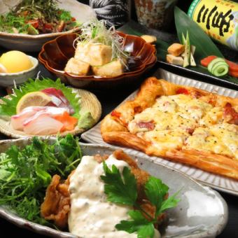 [Shin's most popular course] 9 dishes including special sweet and sour chicken nanban, special pizza, homemade smoked meat, etc. + 2 hours [all you can drink] ⇒ 3500 yen