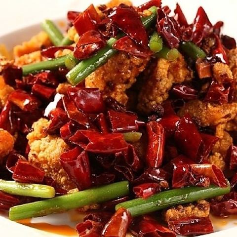 Fried chicken and Sichuan pepper stir fry