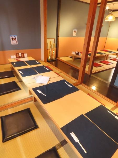 【1階、2階】団体様は各20名様までOK。（13名様~貸切可）周りを気にせずゆっくりと楽しめます。