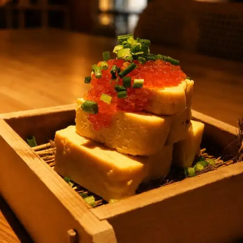 Kyoto-style salmon roe rolled omelet