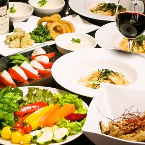 歓送迎会◆【2時間飲み放題&お野菜ビュッフェ付】彩~irodori~コース(全8品)3980円