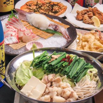 Hakata offal hot pot course 5,500 yen ⇒ 4,500 yen!!!《120 minutes all-you-can-drink included》