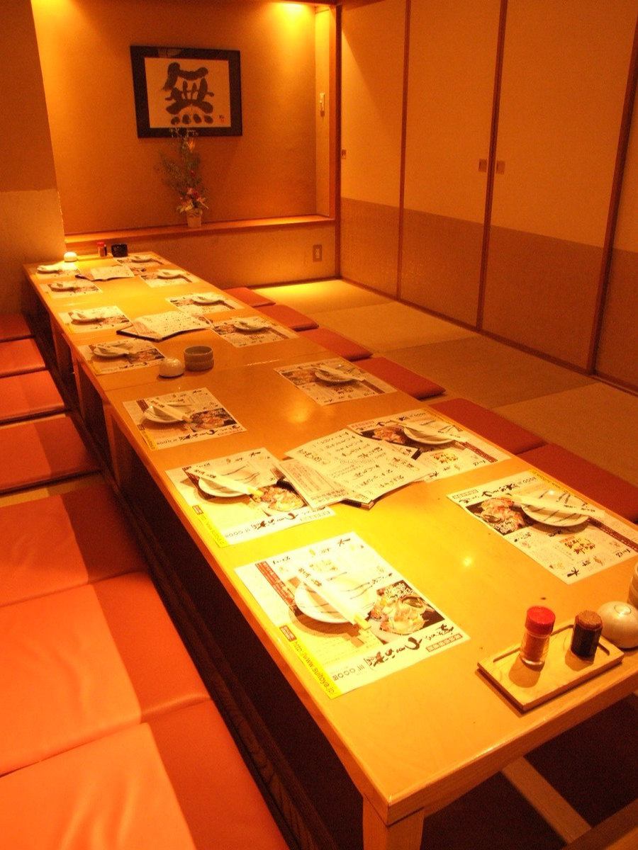 [For banquets] Suitable for 2 to 60 people! Complete with horigotatsu-style private rooms.