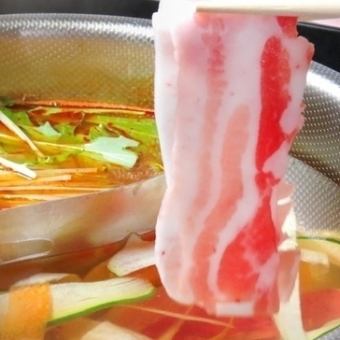 <Food only> Available on the day [Black pork shabu-shabu course] Black pork shabu-shabu & fish sashimi, 6 dishes, 3,600 yen
