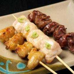 [Chicken skewers] Negima/Skin/Bonjiri/Homemade meatballs