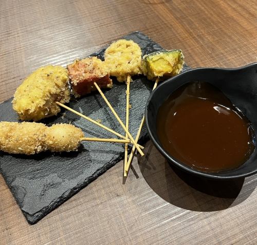 A wide variety of carefully selected kushikatsu☆