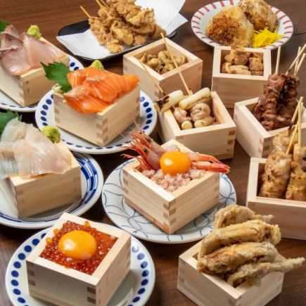 [Irodori] Sashimi platter, overflowing mapo tofu, yakitori in a wooden box, chicken nanban, etc. 10 dishes in total with all-you-can-drink 4500 yen → 3500 yen