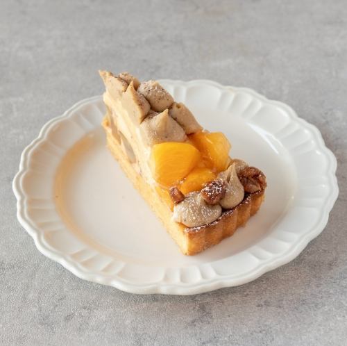 Japanese chestnut and persimmon tart