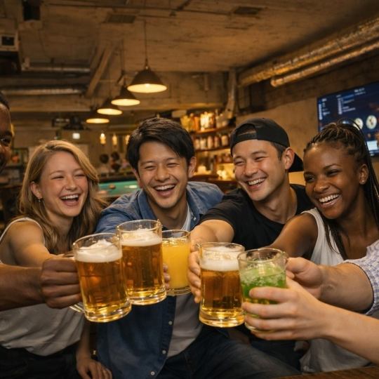 【21時までのご利用】2時間飲み放題3000円｜お食事持ち込み可能！ビリヤード＆カラオケ無料！