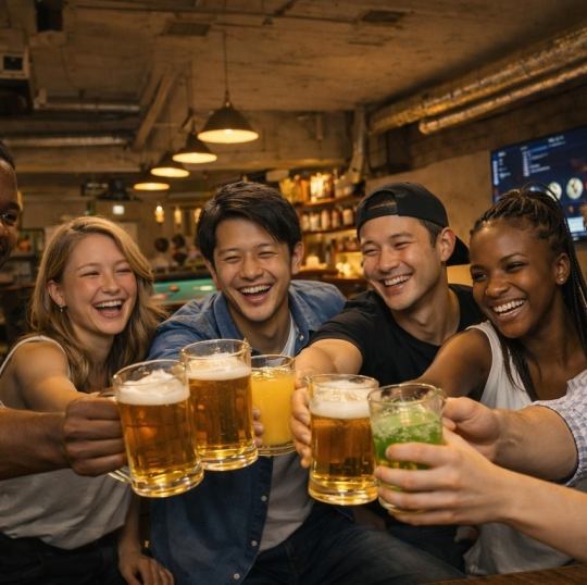 【21時までのご利用】2時間飲み放題3000円｜お食事持ち込み可能！ビリヤード＆カラオケ無料！