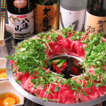 【2時間飲み放題付】黒毛和牛と山形豚の牡丹焼きコース：全10品　6000円⇒5000円
