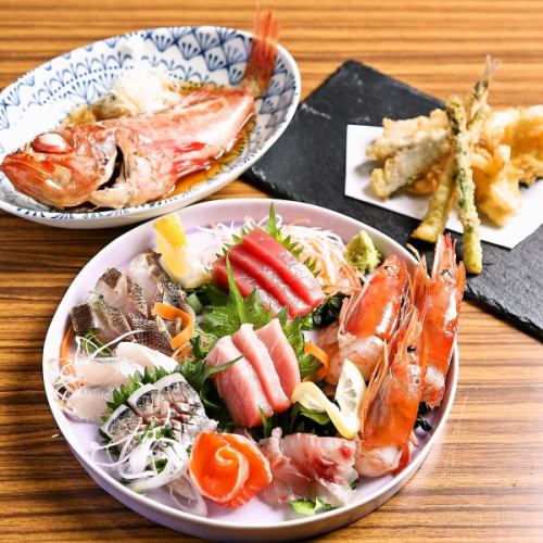 【旬の旨味を楽しむ魚介】本日のお刺身盛り合わせ2人前 六点～