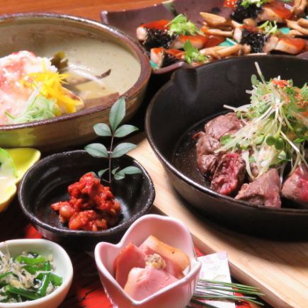 [Seasonal Taste Course] 4 types of sashimi, sushi, duck salad, pork belly, 9 dishes in total, 2 hours all-you-can-drink included, 5500 yen ⇒ 5000 yen