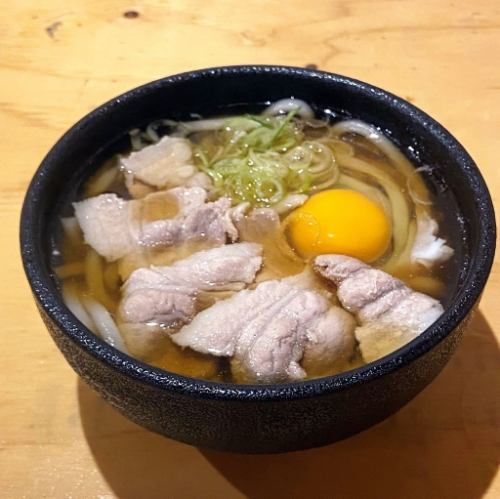 Meat and egg udon