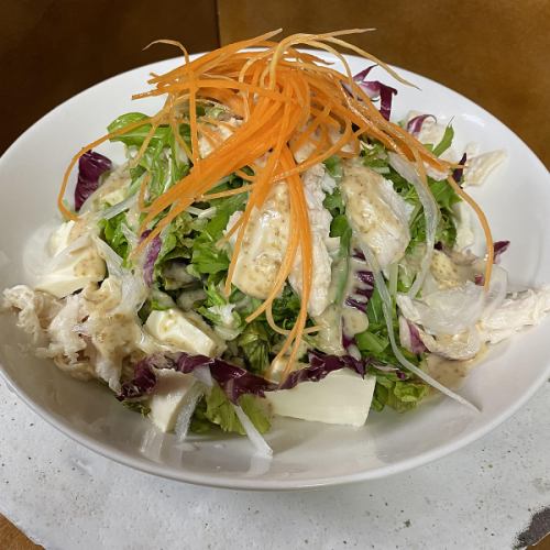 豆腐と蒸し鶏の胡麻サラダ