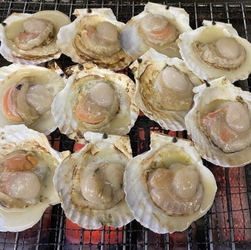 北海道産 殻付きホタテの浜焼き1個