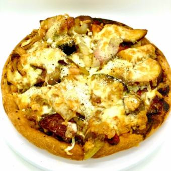 ベーコンと季節野菜のトマトピザ　18センチ