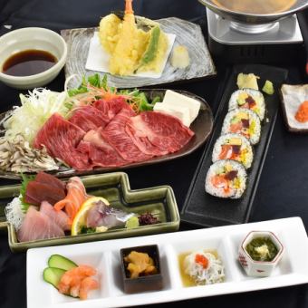 [Kaiseki] Today's sashimi platter and beef shabu kaiseki