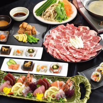[Banquet course] Beef shabu/sashimi platter course