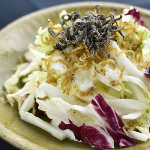Fried Jako and Chinese Cabbage Salad ~Aromatic White Dressing~