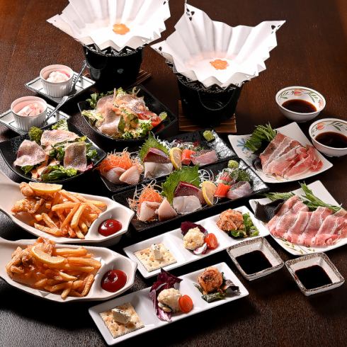 With plenty of 120 minutes all-you-can-drink! All 7 dishes shabu-shabu course 3700 yen