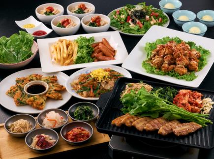 ≪120분 음방 첨부≫【미나리삼겹살코스】쥬시고기로 대만족!4980엔(부가세 포함)