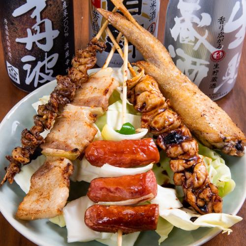 It's a great deal! [5 pieces of Yakitori Omakase Set] 480 yen (tax included)