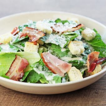 Caesar Salad with Broiled Bacon
