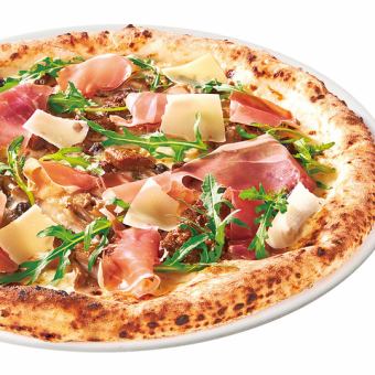 ポルチーニ茸と生ハムのピッツァ S/M/L