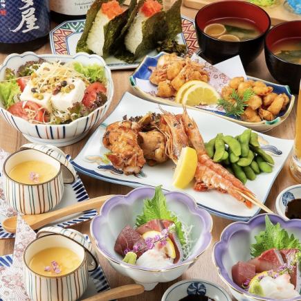 ●<120 minute seating!>●Sashimi, oden, yakitori, fried food, sushi...7 dishes "All-you-can-drink course" 4000 yen (tax included)♪