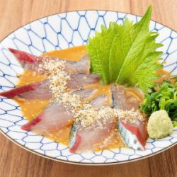 [Mackerel dishes] Hakata Sesame Mackerel / Live Mackerel Sashimi / Grilled Mackerel Sashimi