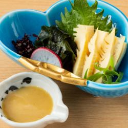 Fresh bamboo shoot sashimi