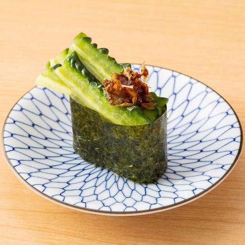 Sweet and sour bitter melon gunkan