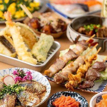 [120 minutes all-you-can-drink included] Beef tongue steak, sushi, yakitori, oden, sashimi "Hakata Specialty Enjoyment Course" 5,000 yen