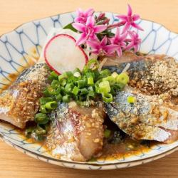 [Mackerel dishes] Hakata Sesame Mackerel / Live Mackerel Sashimi / Grilled Mackerel Sashimi