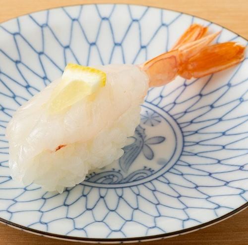 [Nigiri Sushi] Red shrimp (raw, grilled) / Mackerel (raw, grilled)