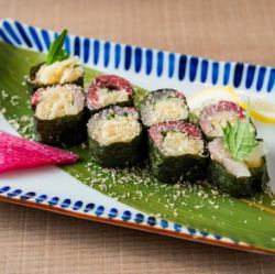 Yellowtail wrapped in pickled ginger