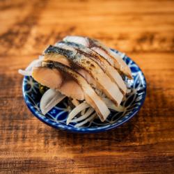 Grilled fatty marinated mackerel