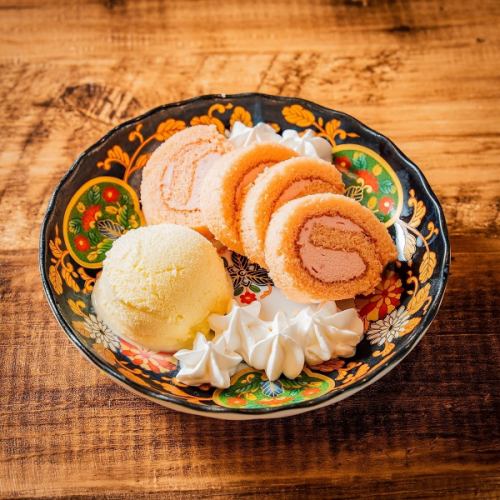 Amaou strawberry roll cake