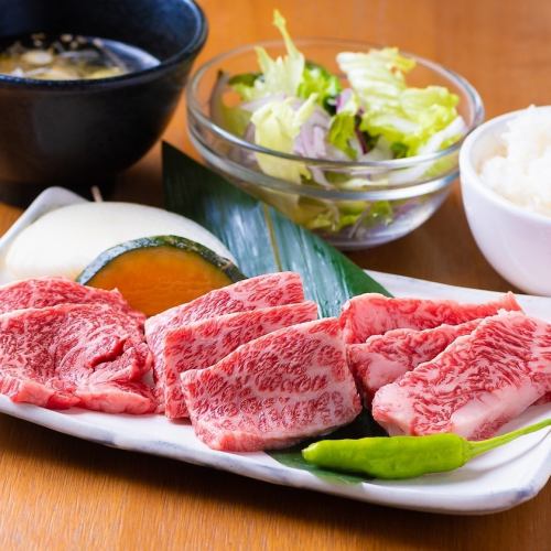 【厳選】黒毛和牛3種盛り定食