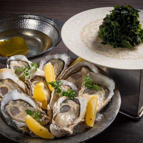 生蚝涮涮锅配裙带菜汤(6个生蚝)