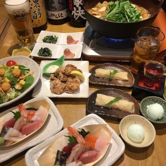 【ディナー】★リーズナブル！飲み放題★海老・地鶏・野菜など8品＆120分飲み放題付4200円(込）