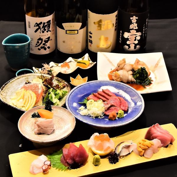 使用大量時令食材的創意日式宴會套餐☆最受歡迎的是「禪宗（大盤）5,000日圓（含稅）」套餐♪