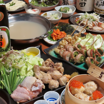 【個室確約×安心ゆったり3時間】水炊きなど博多名物13品3時間飲み放題付き6000円(月~木曜限定)