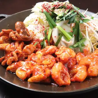 ◎サムギョプサル&チュッコプセ炒め【Wメインの欲張りコース】2.5時間飲み放題10品6000円！4名～